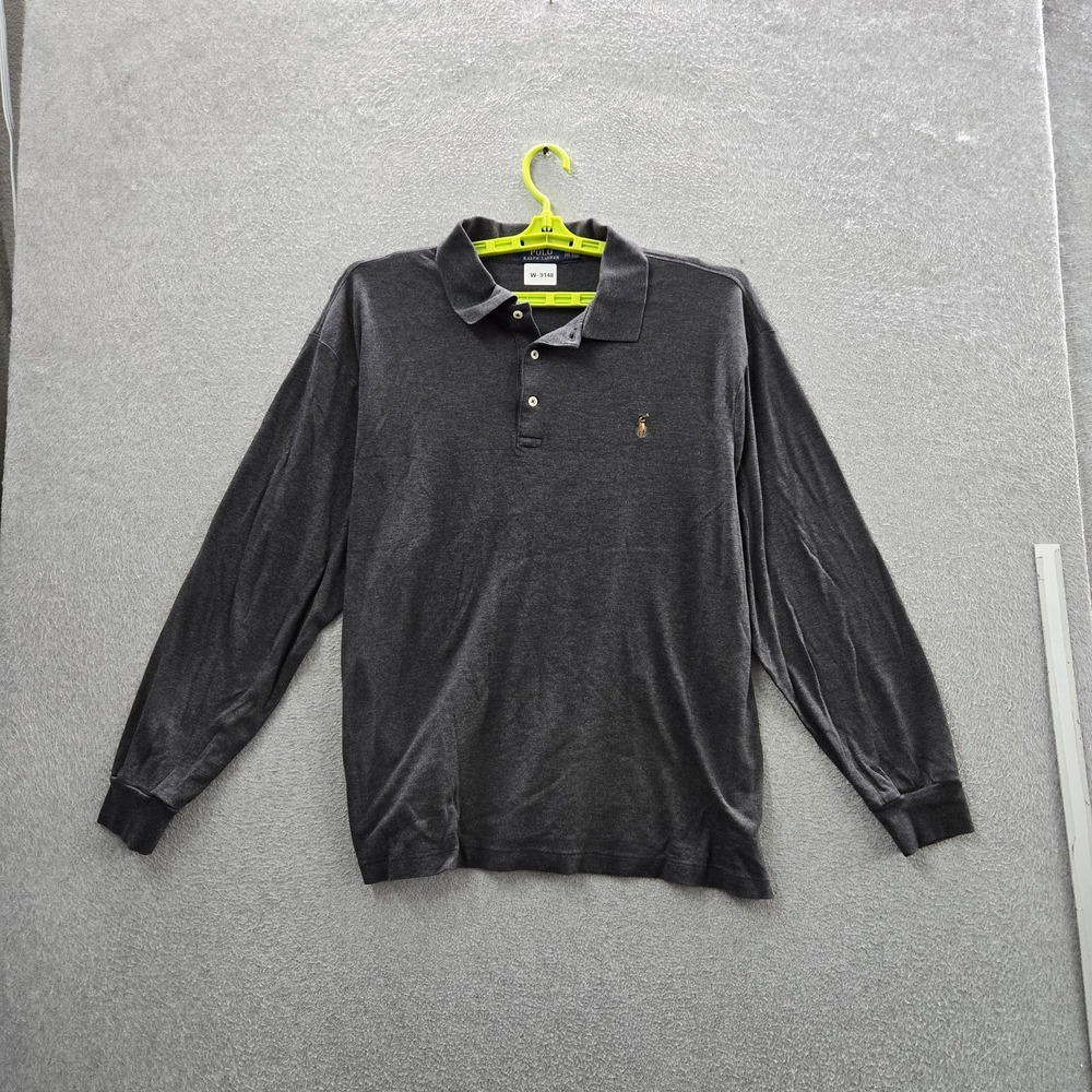 Polo Ralph Lauren Men Polo 2XB 2TG Gray Embroidered Button Logo Relaxed